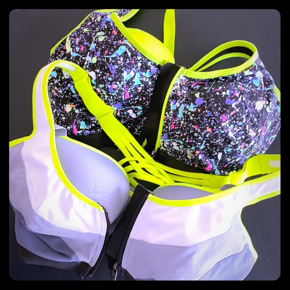 Two VS Zip Sports Bras 34D and 34DD